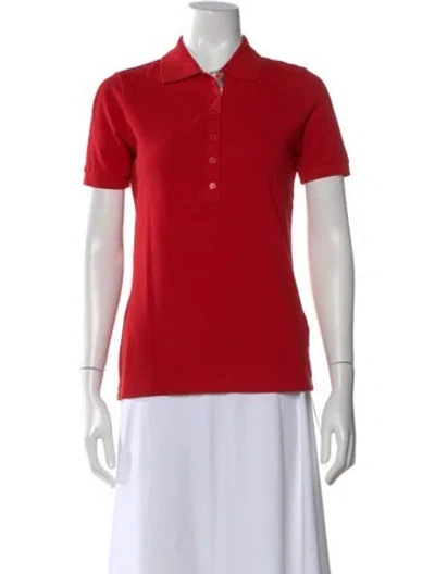Pre-owned Burberry Short Sleeve Polo In Red