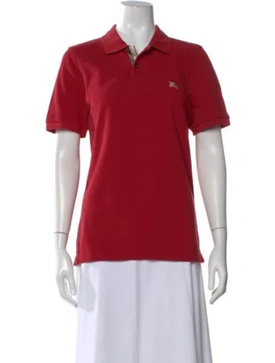 Pre-owned Burberry Short Sleeve Polo In Red