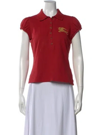 Pre-owned Burberry Short Sleeve Polo In Red