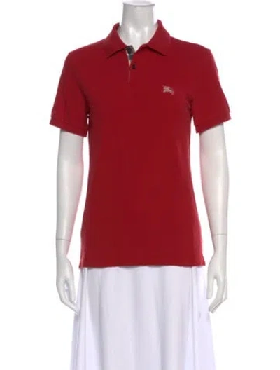 Pre-owned Burberry Short Sleeve Polo In Red