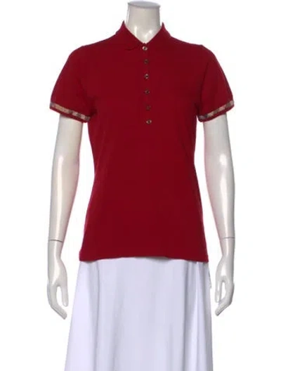 Pre-owned Burberry Short Sleeve Polo In Red