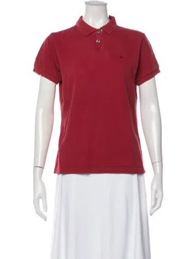 Pre-owned Burberry Short Sleeve Polo In Red