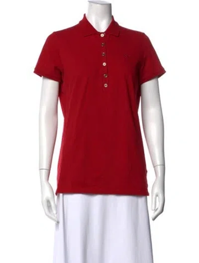 Pre-owned Burberry Short Sleeve Polo In Red