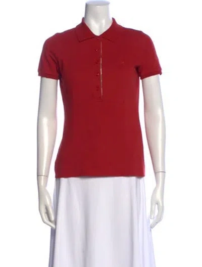 Pre-owned Burberry Short Sleeve Polo In Red