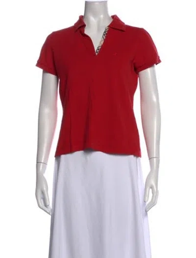 Pre-owned Burberry Short Sleeve Polo In Red
