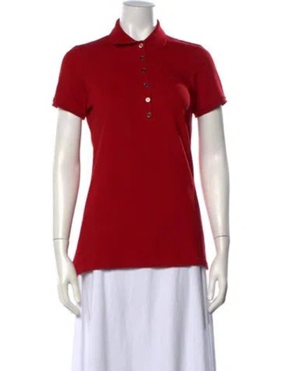 Pre-owned Burberry Short Sleeve Polo In Red