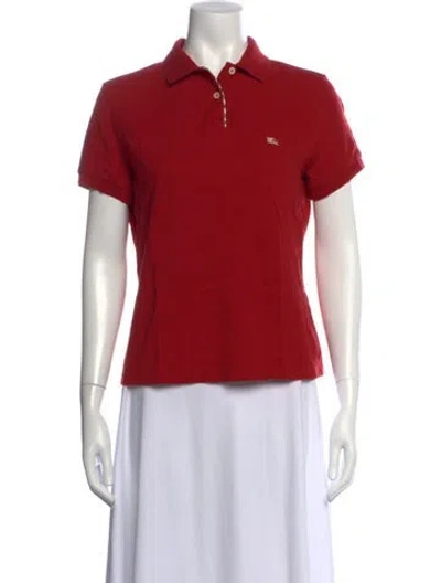 Pre-owned Burberry Short Sleeve Polo In Red