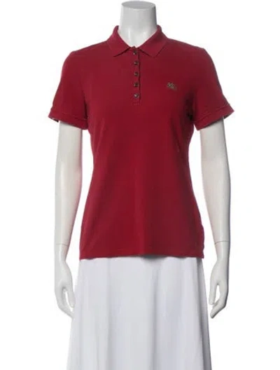 Pre-owned Burberry Short Sleeve Polo In Red