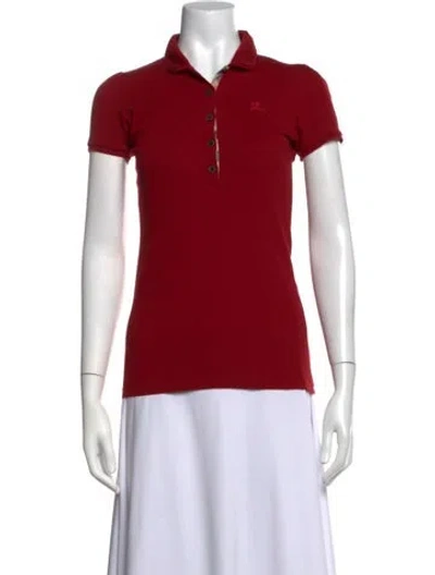 Pre-owned Burberry Short Sleeve Polo In Red