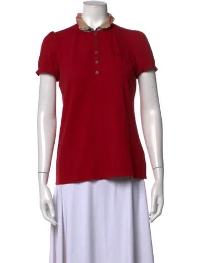 Pre-owned Burberry Short Sleeve Polo In Red