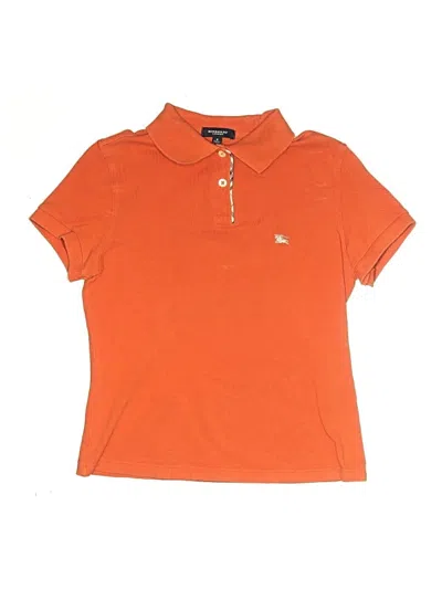 Pre-owned Burberry Kids' Short Sleeve Polo Shirt In Orange