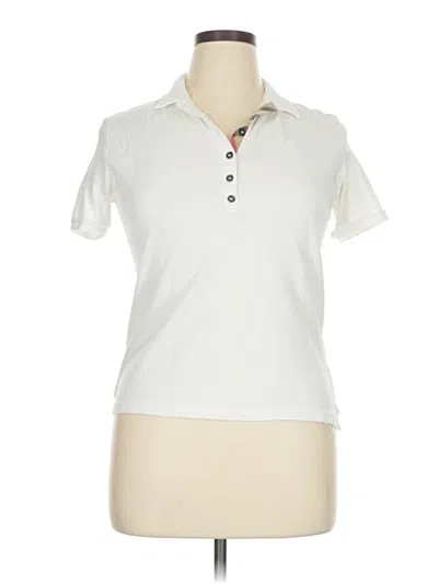 Pre-owned Burberry Short Sleeve Polo Shirt In White