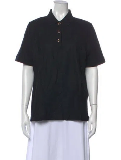 Pre-owned Burberry Short Sleeve Polo W/ Tags In Black