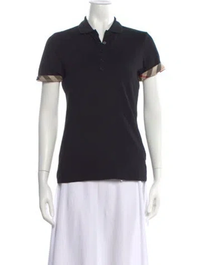 Pre-owned Burberry Short Sleeve Polo W/ Tags In Black