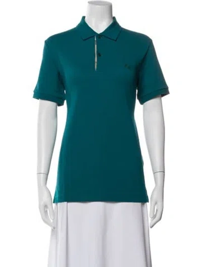 Pre-owned Burberry Short Sleeve Polo W/ Tags In Blue