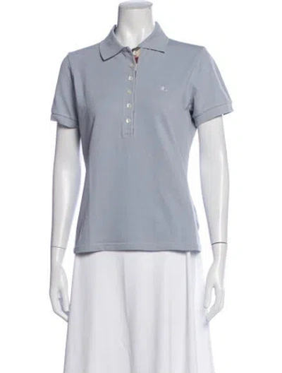 Pre-owned Burberry Short Sleeve Polo W/ Tags In Blue