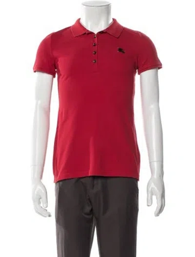 Pre-owned Burberry Short Sleeve Polo W/ Tags In Red