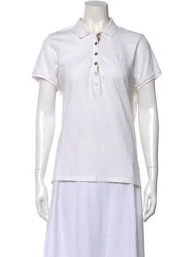 Pre-owned Burberry Short Sleeve Polo In White