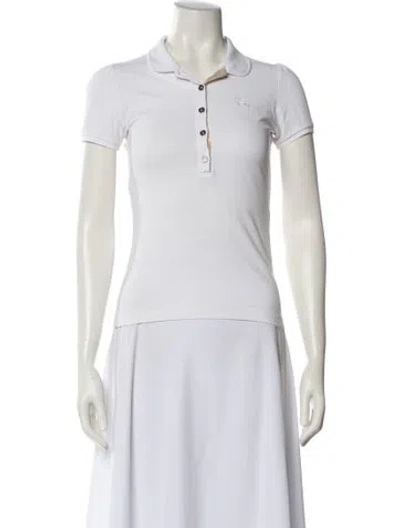 Pre-owned Burberry Short Sleeve Polo In White