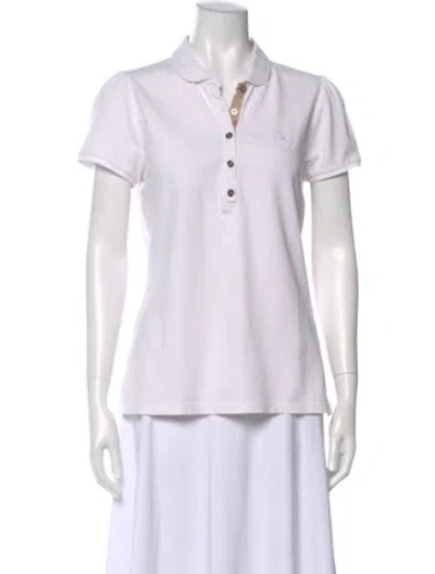 Pre-owned Burberry Short Sleeve Polo In White