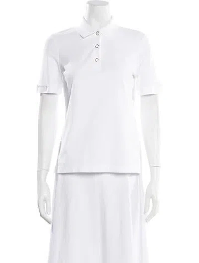 Pre-owned Burberry Short Sleeve Polo In White