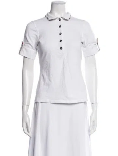 Pre-owned Burberry Short Sleeve Polo In White