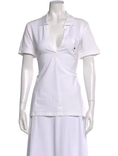 Pre-owned Burberry Short Sleeve Polo In White