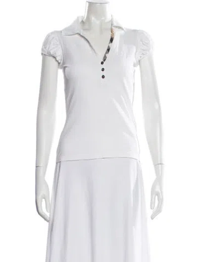 Pre-owned Burberry Short Sleeve Polo In White