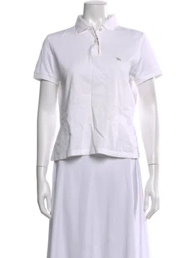 Pre-owned Burberry Short Sleeve Polo In White