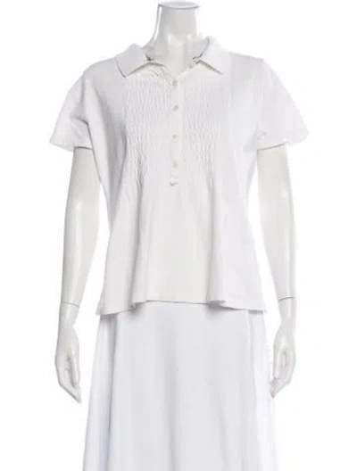 Pre-owned Burberry Short Sleeve Polo In White