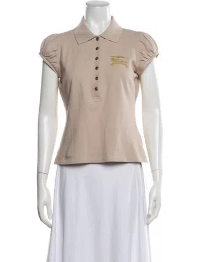 Pre-owned Burberry Short Sleeve Polo In White