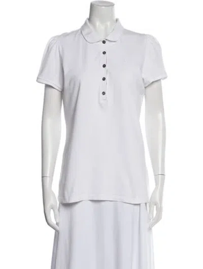 Pre-owned Burberry Short Sleeve Polo In White