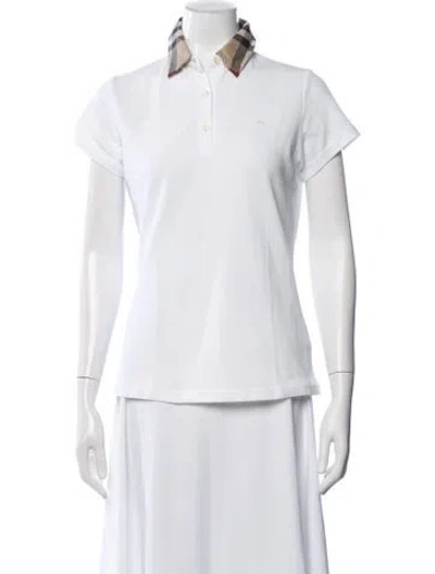 Pre-owned Burberry Short Sleeve Polo In White