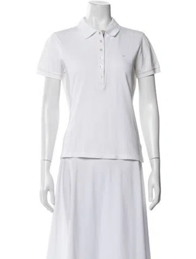 Pre-owned Burberry Short Sleeve Polo In White