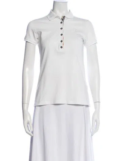Pre-owned Burberry Short Sleeve Polo In White