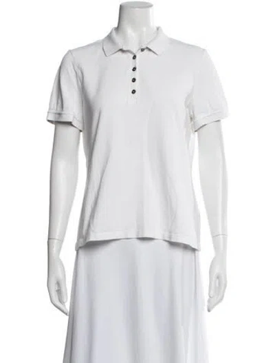 Pre-owned Burberry Short Sleeve Polo In White