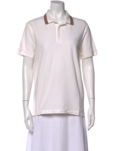 Pre-owned Burberry Short Sleeve Polo In White