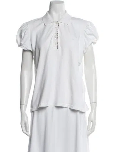 Pre-owned Burberry Short Sleeve Polo In White