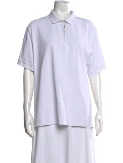 Pre-owned Burberry Short Sleeve Polo In White