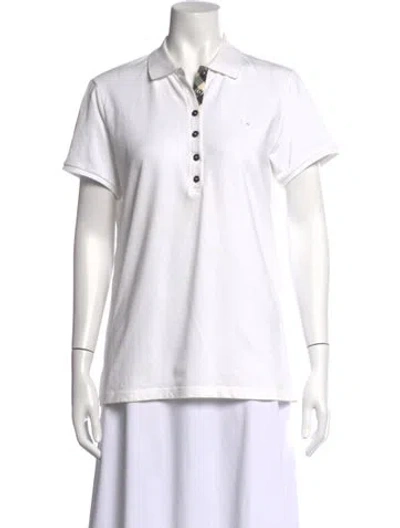 Pre-owned Burberry Short Sleeve Polo In White