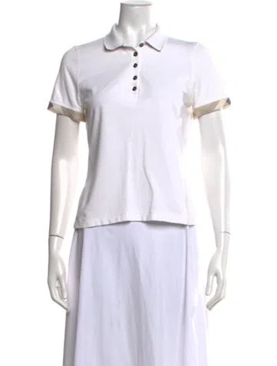 Pre-owned Burberry Short Sleeve Polo In White