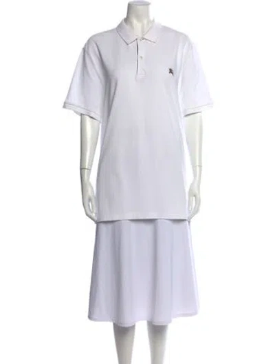Pre-owned Burberry Short Sleeve Polo In White