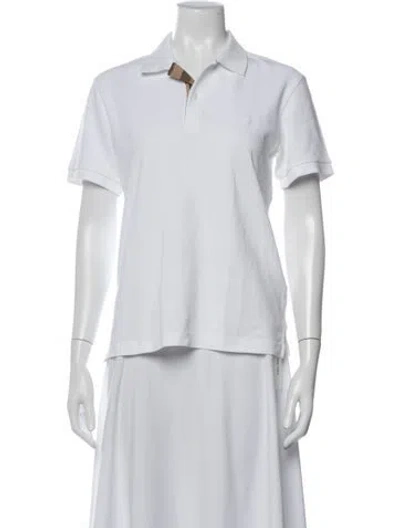 Pre-owned Burberry Short Sleeve Polo In White