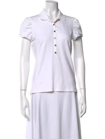 Pre-owned Burberry Short Sleeve Polo In White