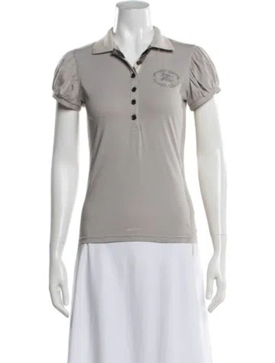 Pre-owned Burberry Short Sleeve Polo In White