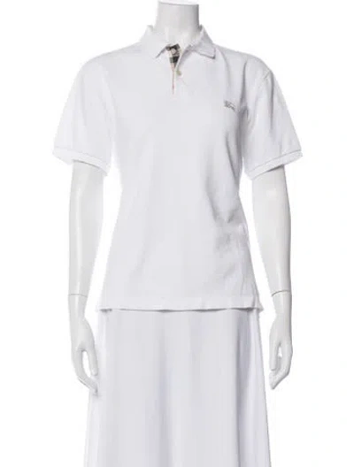 Pre-owned Burberry Short Sleeve Polo In White