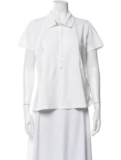 Pre-owned Burberry Short Sleeve Polo In White