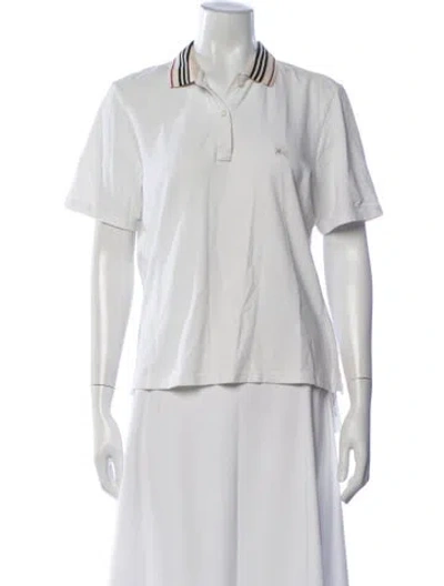 Pre-owned Burberry Short Sleeve Polo In White