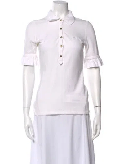 Pre-owned Burberry Short Sleeve Polo In White