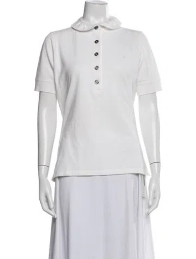 Pre-owned Burberry Short Sleeve Polo In White